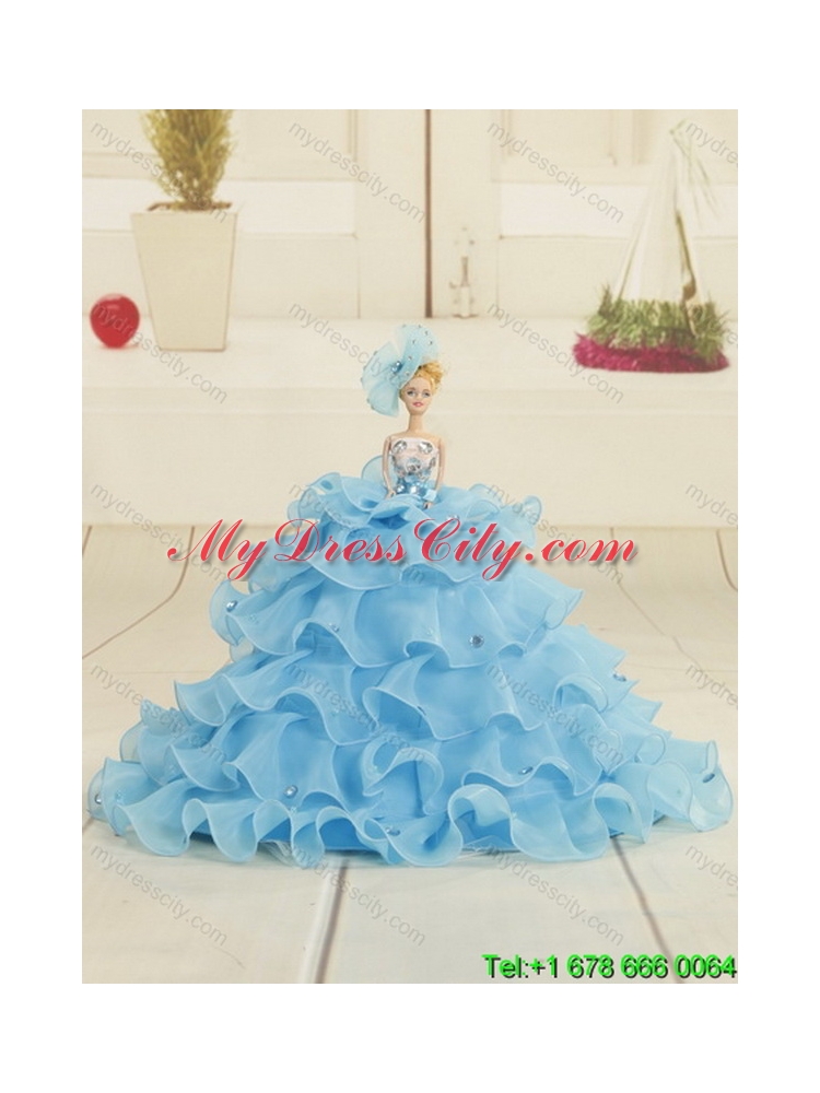 Beautiful 2015 Apple Green Strapless Classic Quinceanera Dresses with Beading