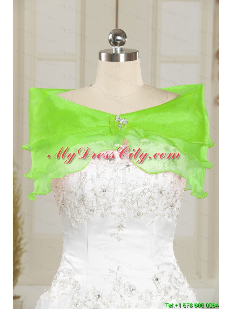 Beautiful Beading Organza Shawls in Spring Green