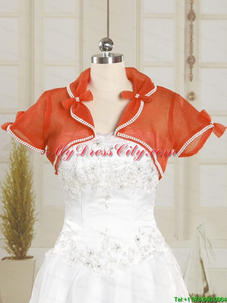 Cheap Organza Coral Red Wedding Party Shawls with Beading