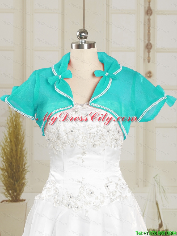 Turquoise Organza Wedding Party Discount Shawls with Beading