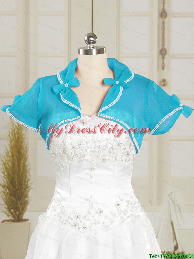 Organza Wedding Party Shawls in Aqua Blue