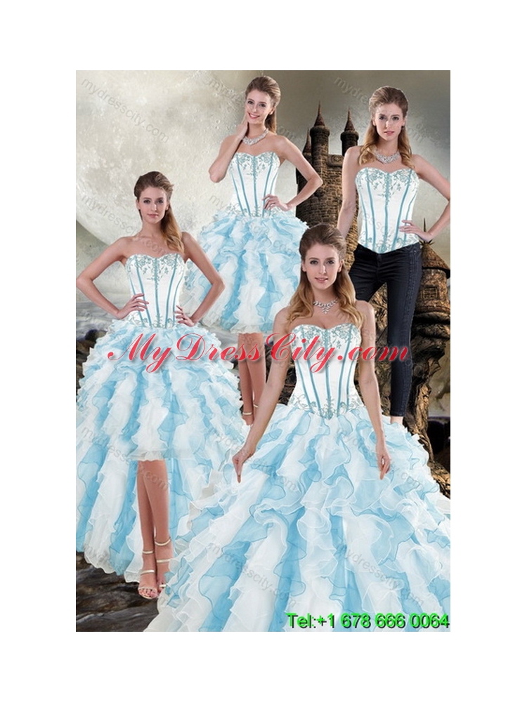 Unique 2015 New Style Ruffles Quinceanera Dresses in Multi Color