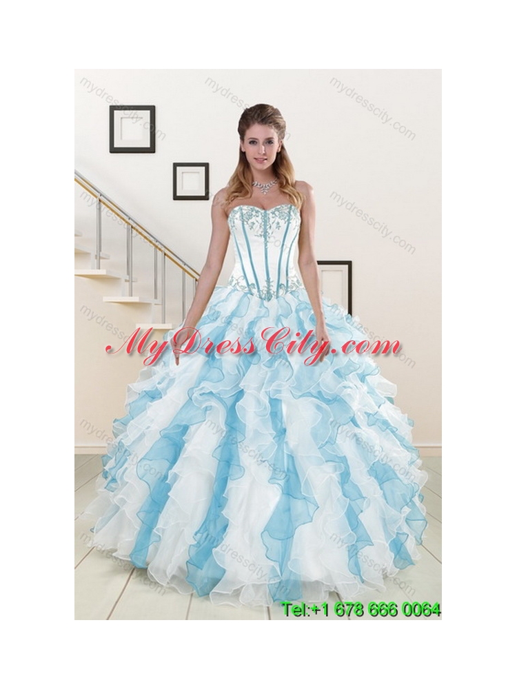 Unique 2015 New Style Ruffles Quinceanera Dresses in Multi Color