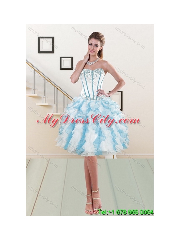 Unique 2015 New Style Ruffles Quinceanera Dresses in Multi Color