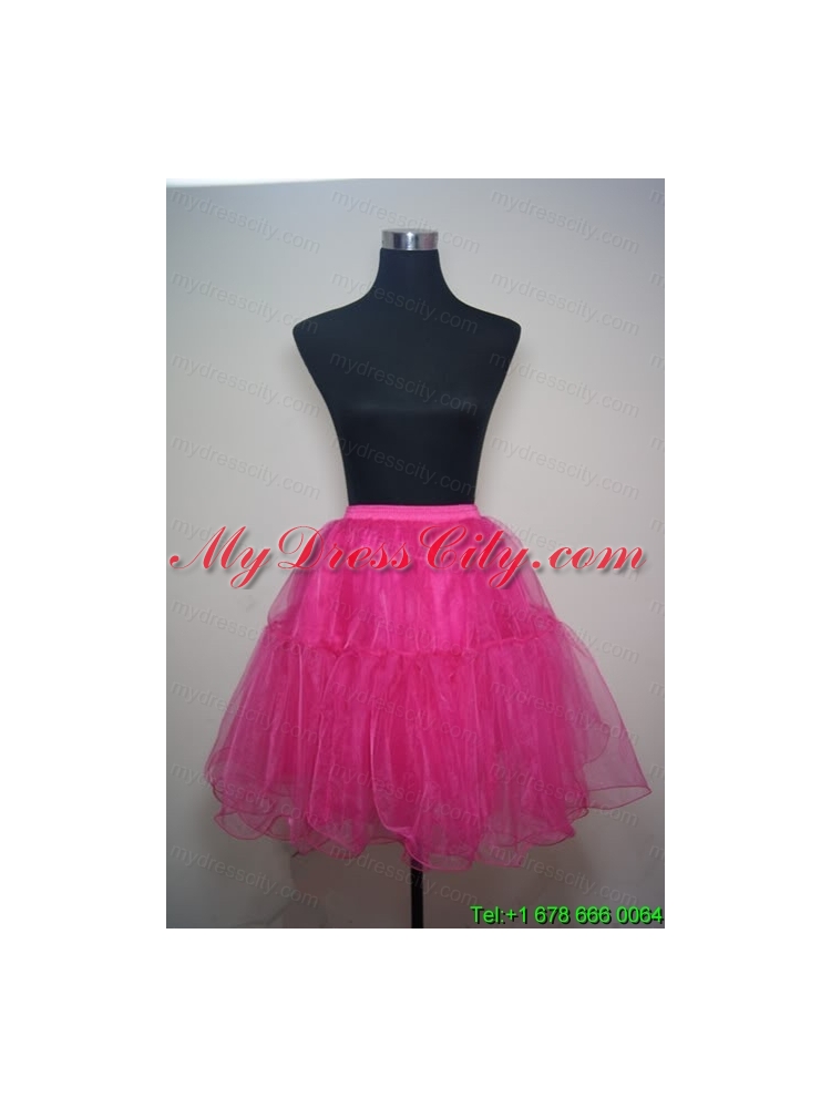 Unique Organza Mini-length Prom Petticoat in Hot Pink