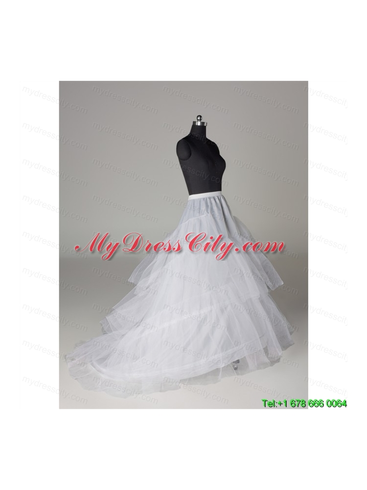 Hot Selling Organza A Line Sweep Train White Petticoat