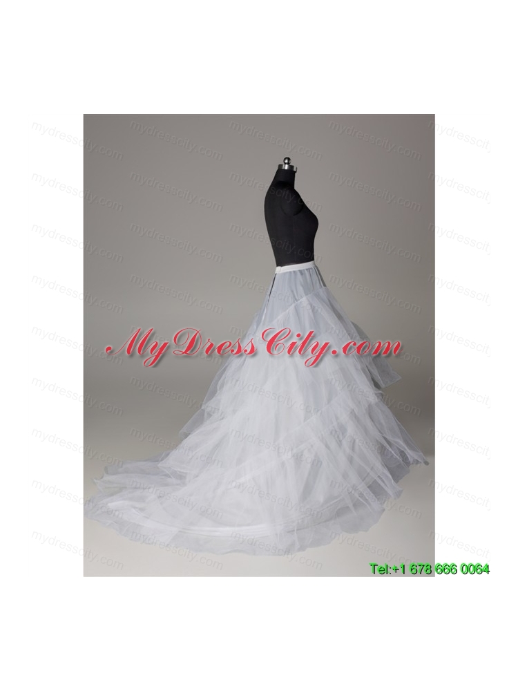 Hot Selling Organza A Line Sweep Train White Petticoat