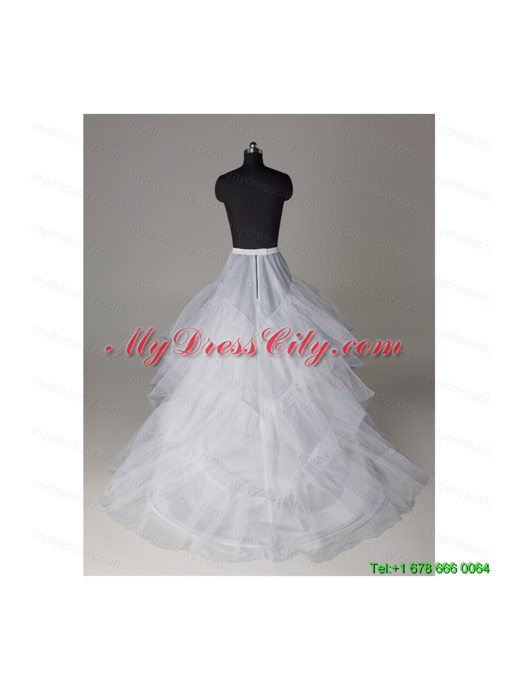 Hot Selling Organza A Line Sweep Train White Petticoat