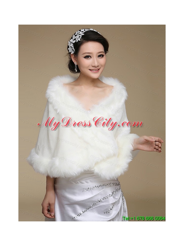 2015 High Quality Front Closure Shawl in White