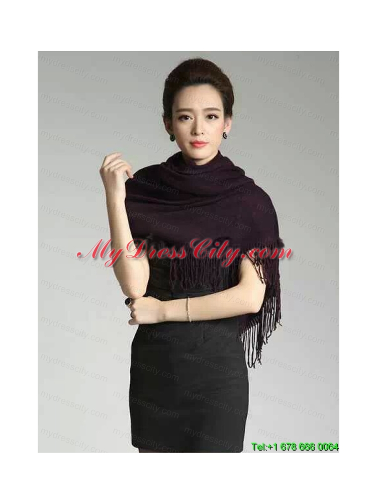 2015 Knitted Fabric Inexpensive Wraps in Black