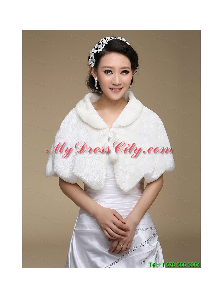 Fold-over Collar Special Occasion Rabbit Fur Shawls