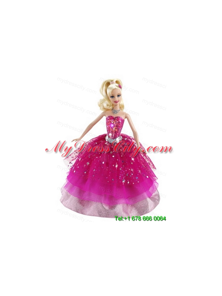 Beading Ball Gown Organza Colorful Barbie Doll Dress