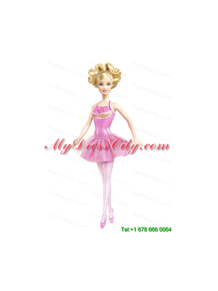 Beading Princess Mini-length Pink Barbie Doll Dress