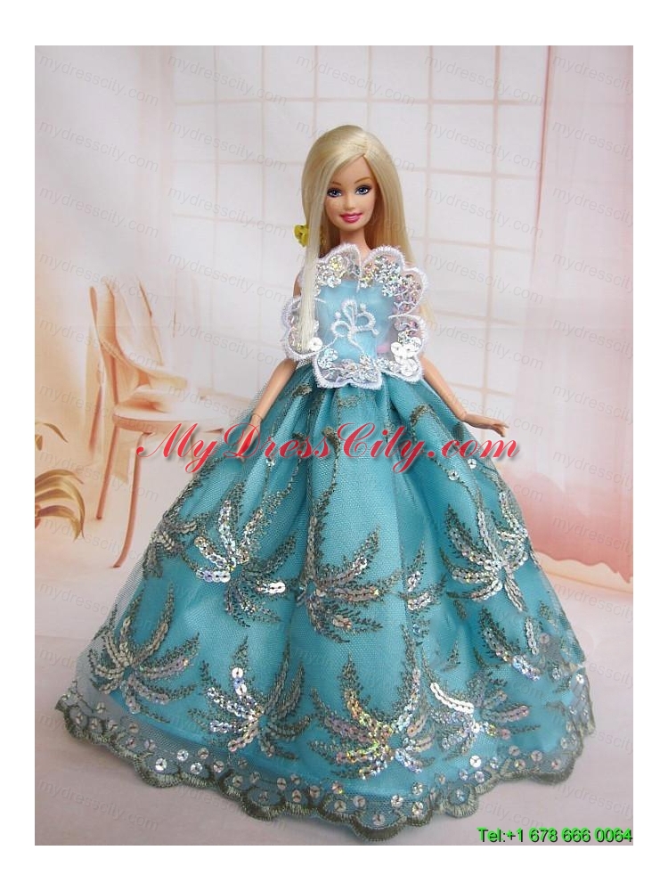 The Most Amazing Blue Dress With Sequins Made to Fit the Barbie Doll