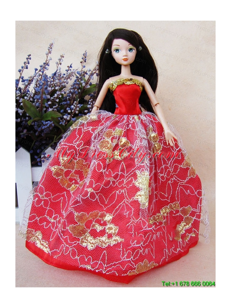 The Most Amazing Red Dress with Sequins Made to Fit the Barbie Doll