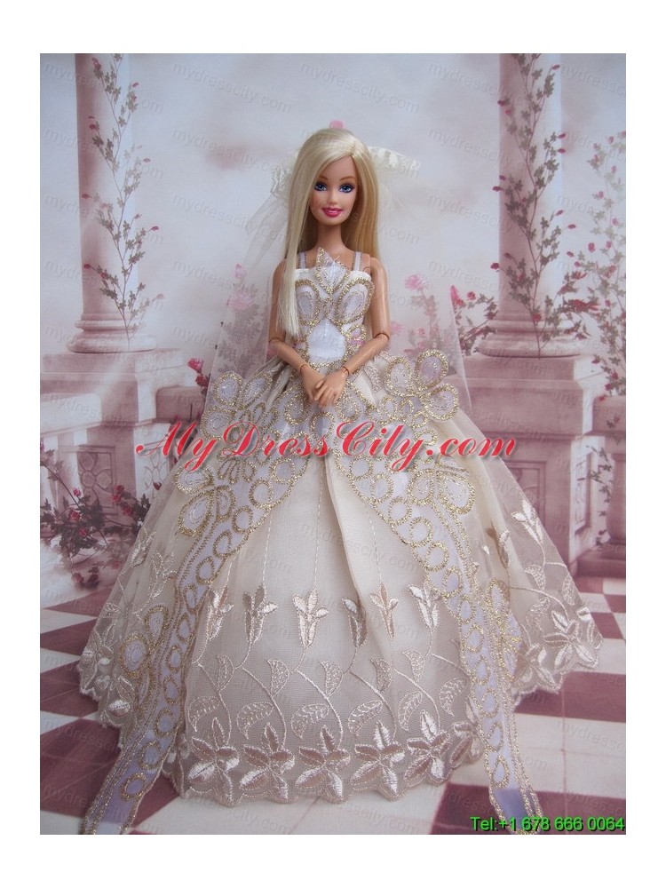 The Most Amazing Wedding Dress With Embroidery Made to Fit the Barbie Doll