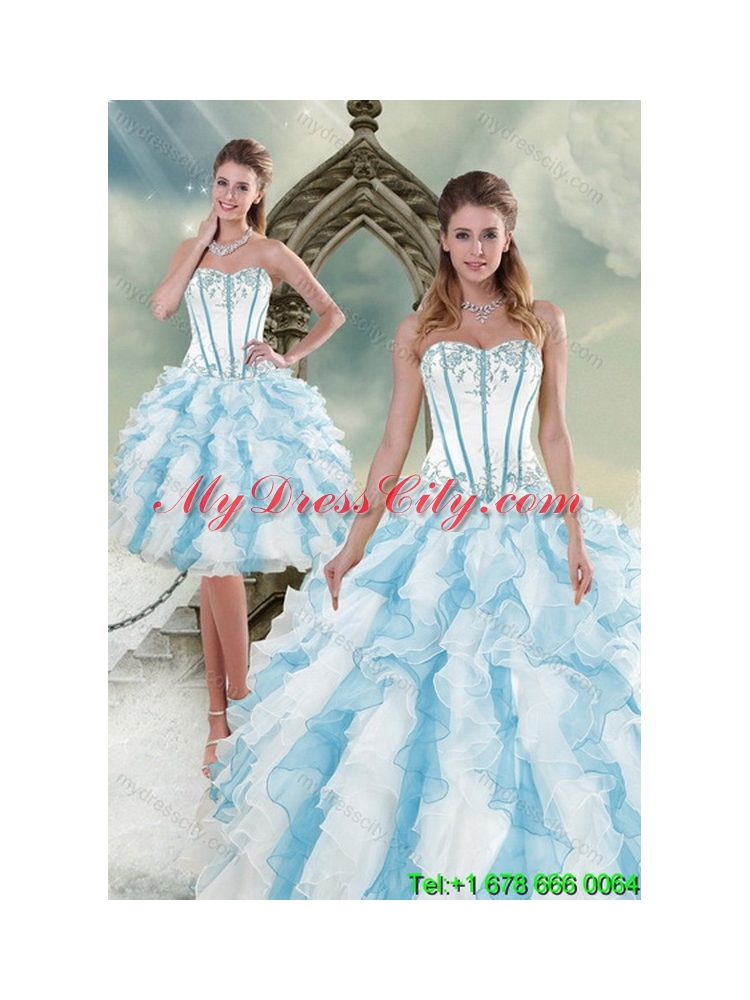 2015 Detachable Appliques and Ruffles Quinceanera Skirts in Multi Color