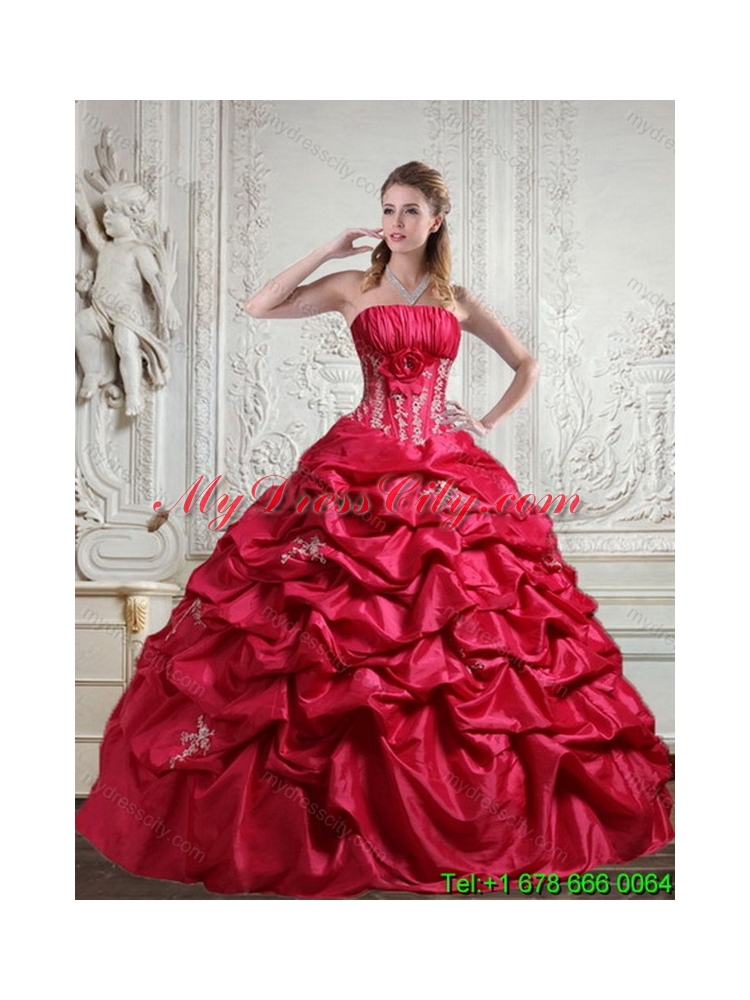 Detachable Appliques and Pick Ups Quinceanera Skirts in Red