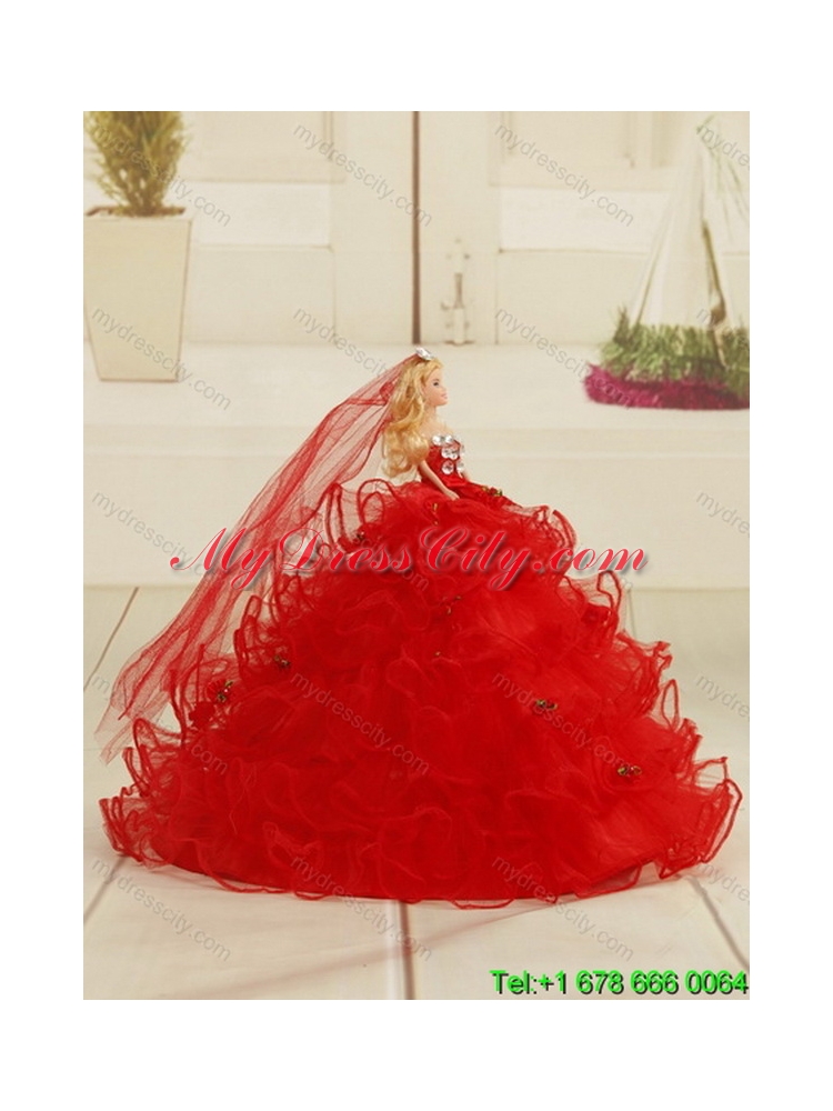 Detachable Appliques and Pick Ups Quinceanera Skirts in Red