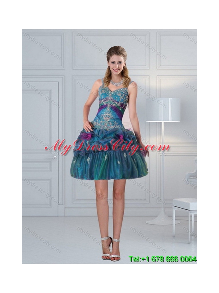 Detachable Multi Color 2015 Quinceanera Skirts with Hand Made Flower and Pick Ups