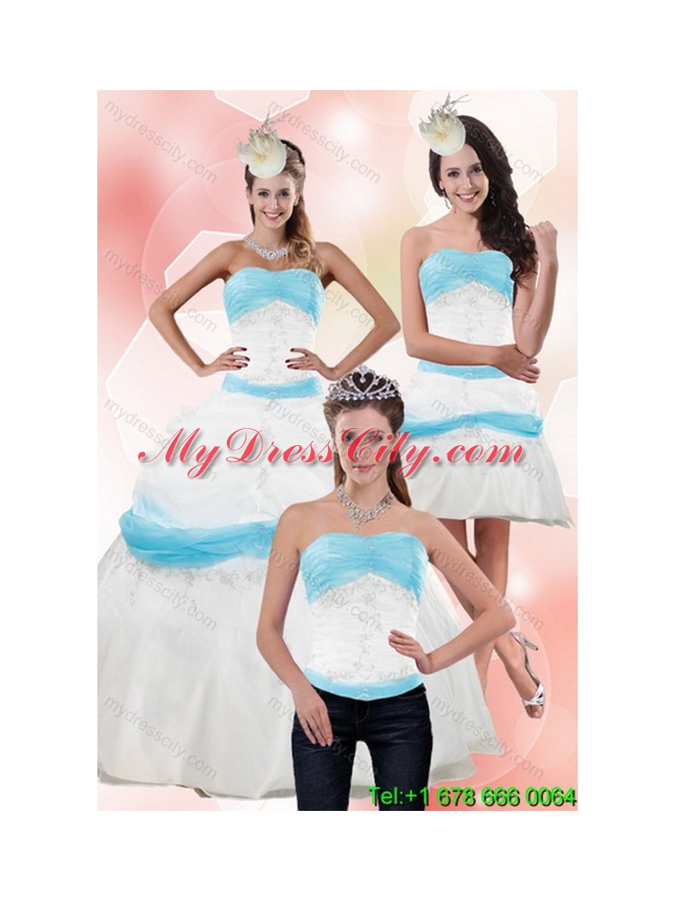 Detachable Strapless Ball Gown Quinceanera Skirts with Appliques for 2015