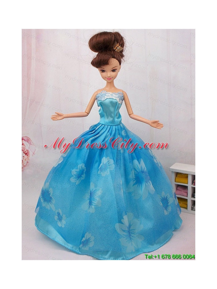 Elegant Printing Ball Gown Party Clothes Barbie Doll Dress