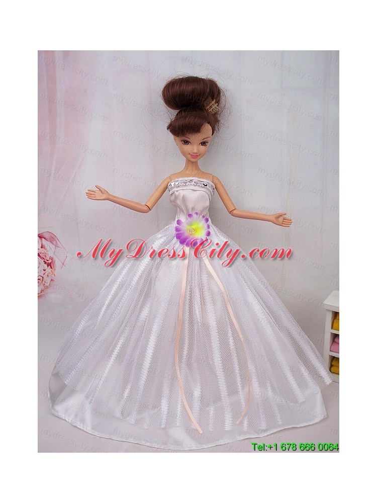 Hand Made Flower Ball Gown Barbie Doll Dress