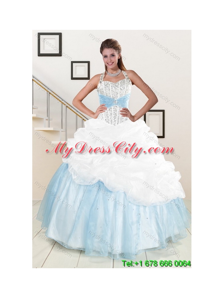 2015 Elegant Multi Color Dresses for Quince with Pick Ups and Beading