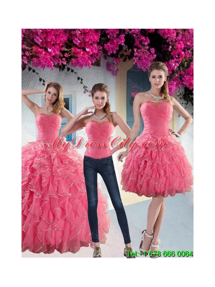 Elegant Paillette Quince Dresses with Strapless for 2015