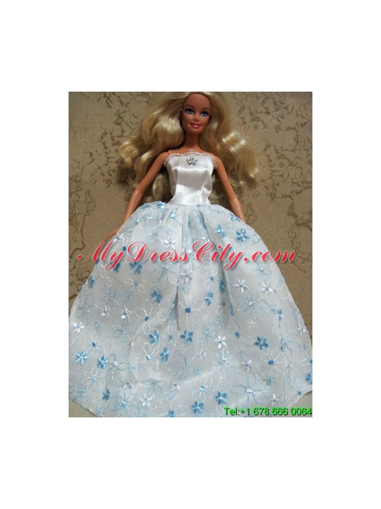 Embroidery Ball Gown Barbie Doll Dress