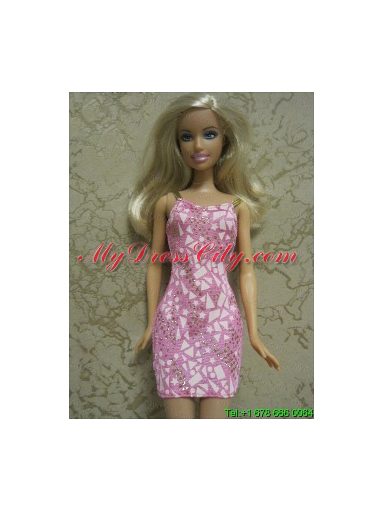 Perfect Printing Short Colorful Barbie Doll Dress