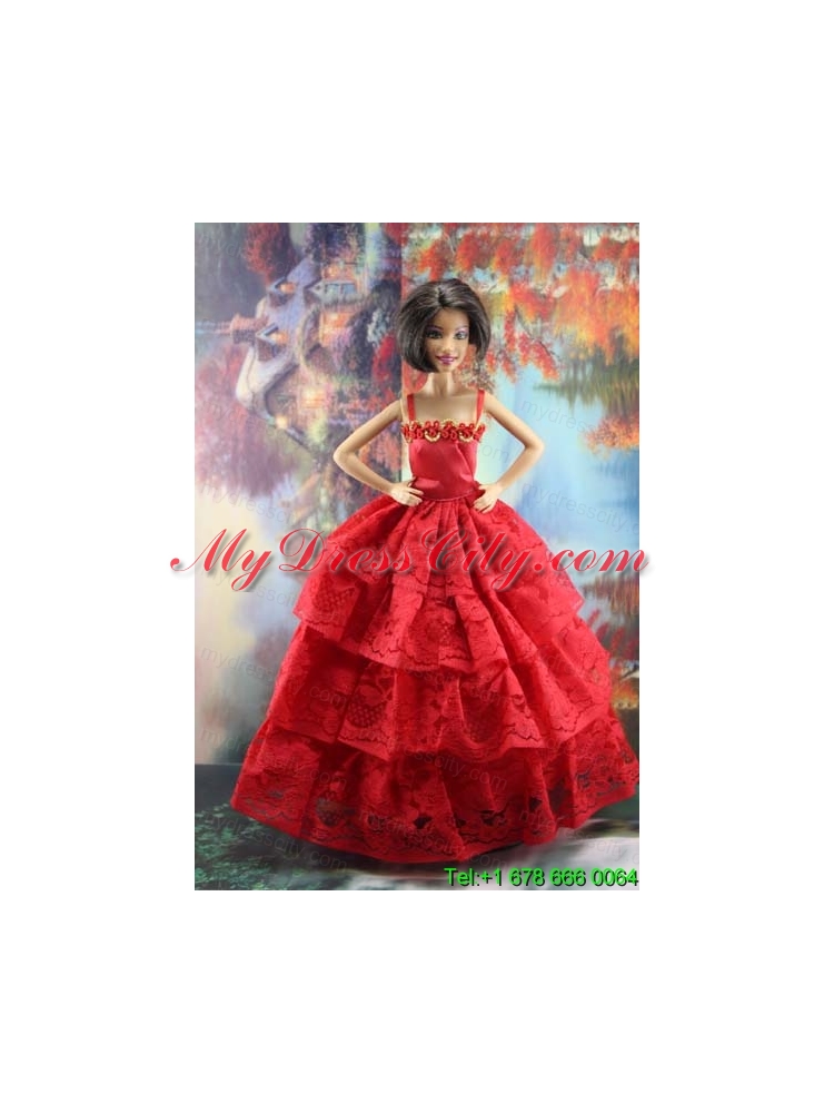 Amazing Red Lace Party Dress Made To Fit the Barbie Doll