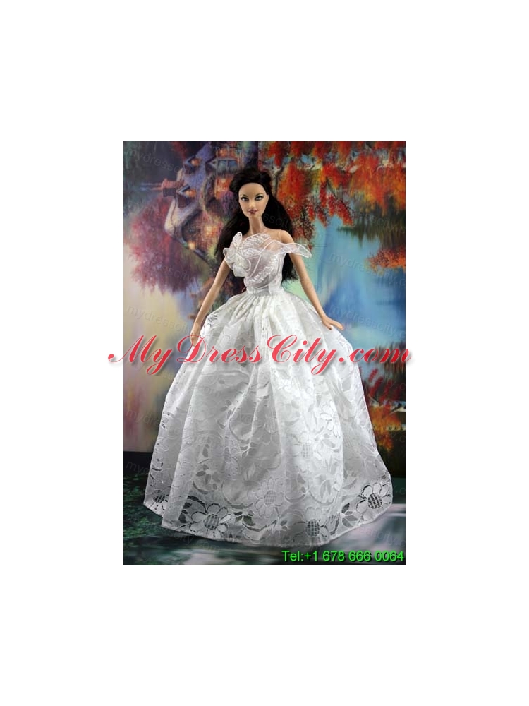 Lace White Off The Shoulder To Wedding Dress For Noble Barbie