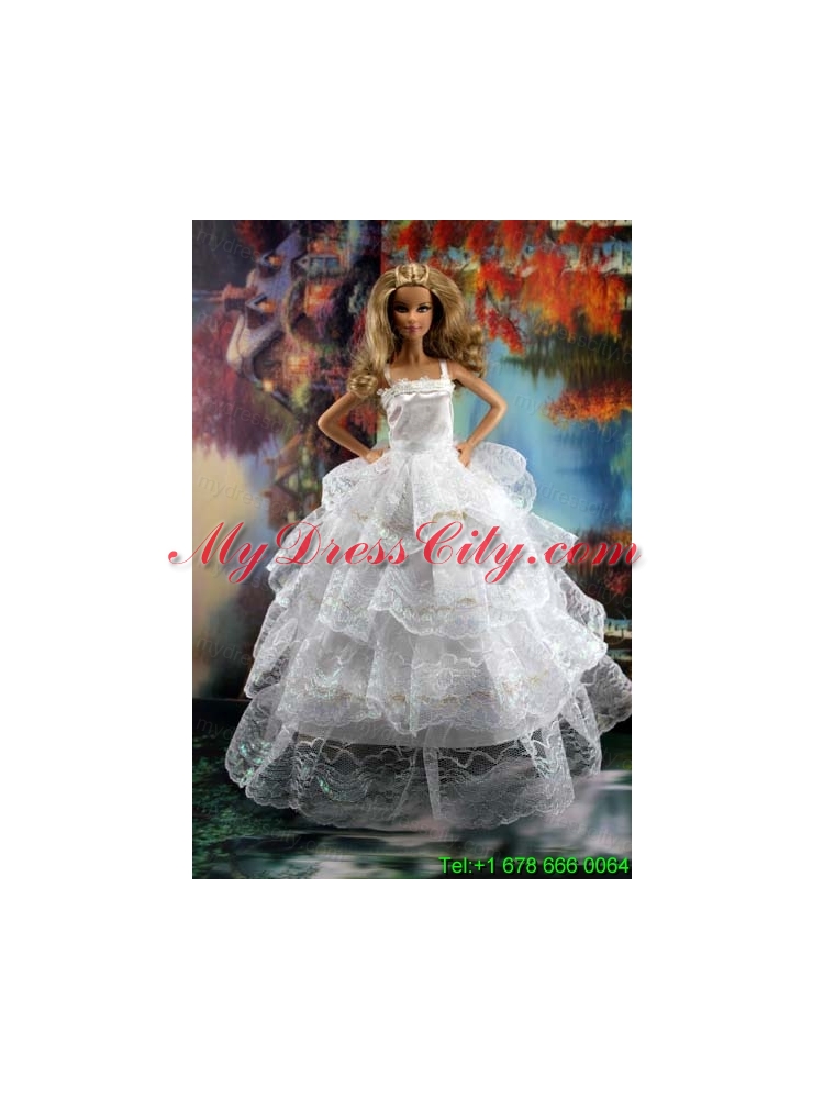 Pretty Ruffled Layers Wedding Dress To Barbie Doll Dress