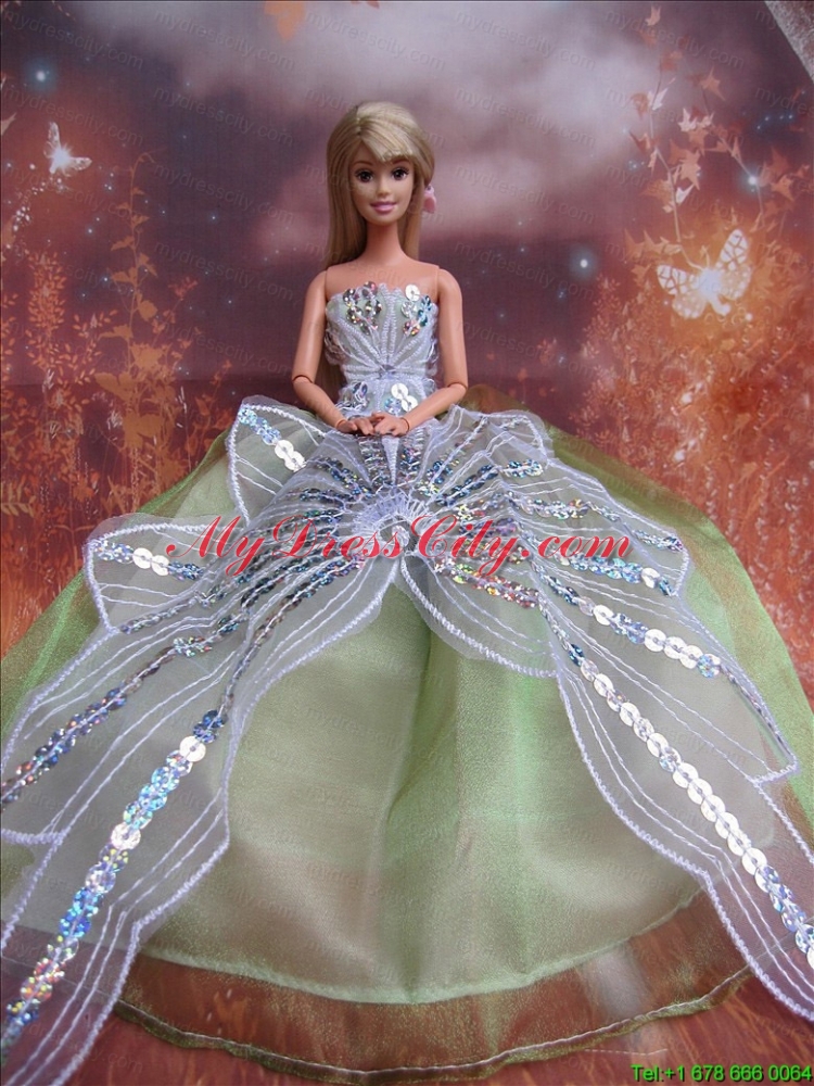 The Most Amazing Green Dress With Sequins Made To Fit The Barbie Doll