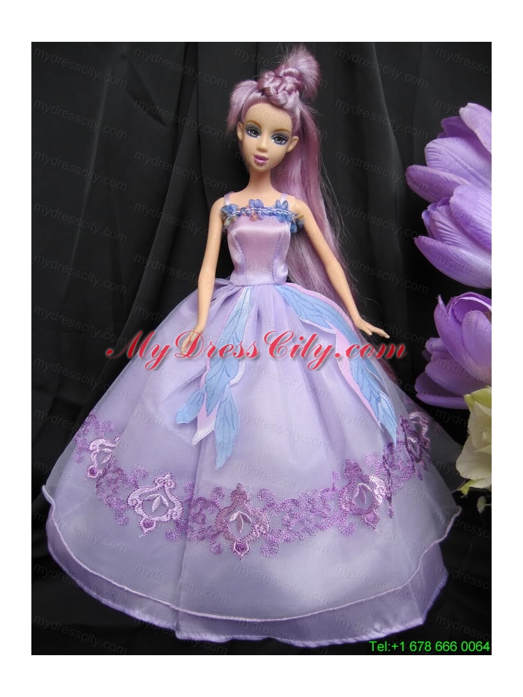 Pretty Straps Lilac Dress With Sequins Made To Fit The Barbie Doll