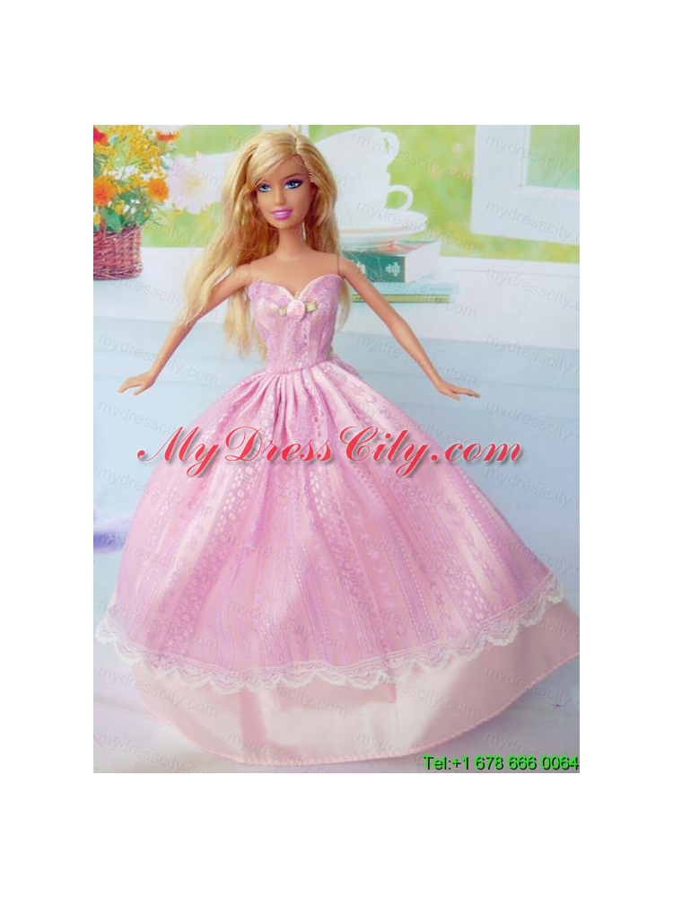 Cute Pink Party Clothes Taffeta for Noble Barbie Doll