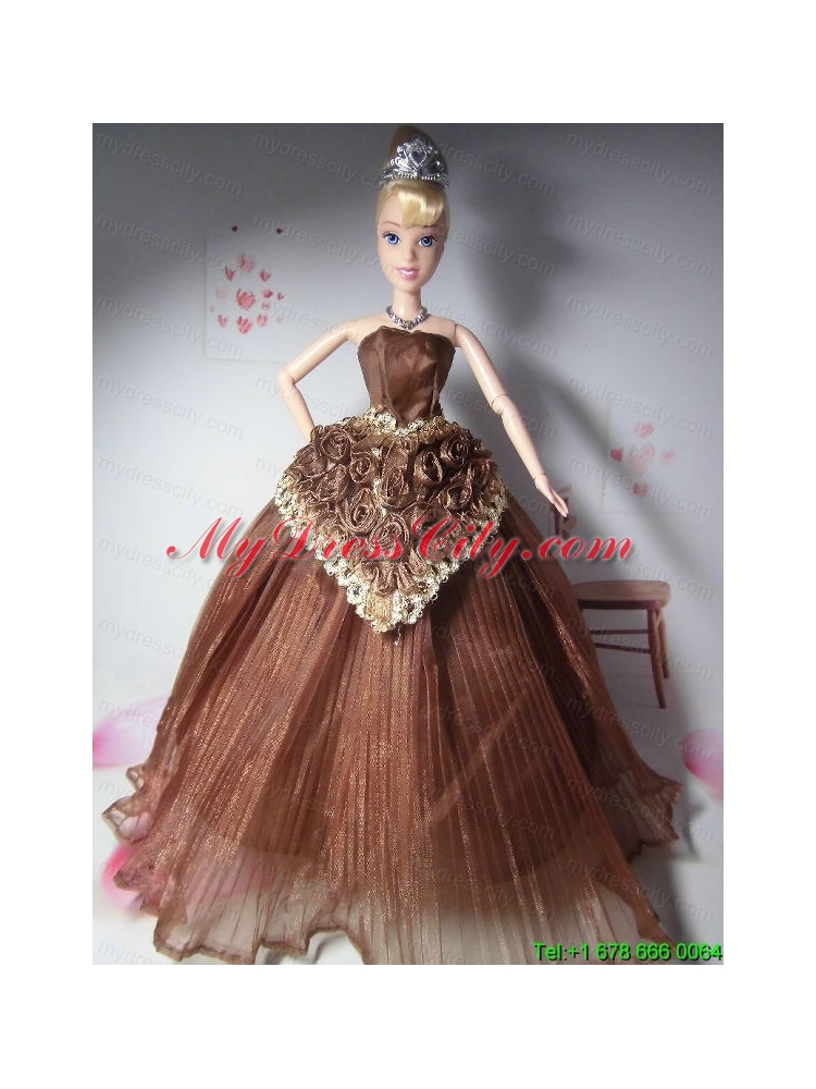 Elegant Hand Made Flowers Brown Made to Fit the Barbie Doll