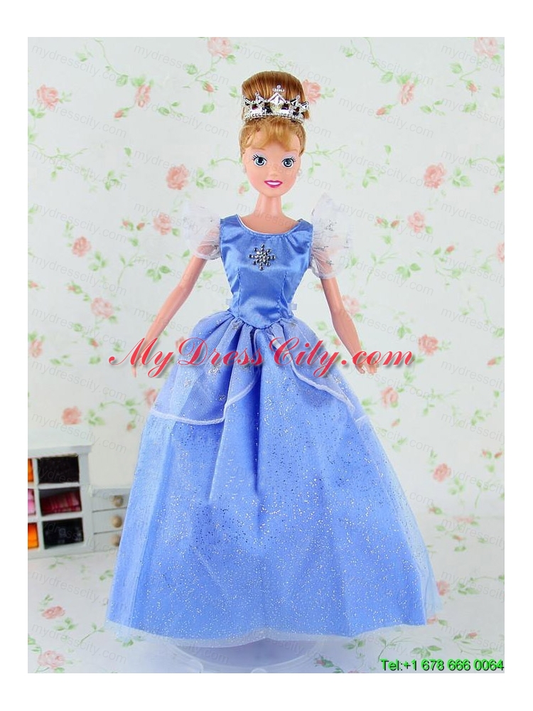 Pretty Tulle Party  Dress for Blue Noble Barbie Doll