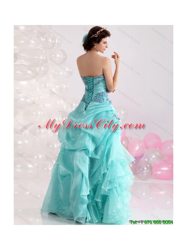 2015 Latest Sweetheart Floor Length Quinceanera Dresses with Appliques