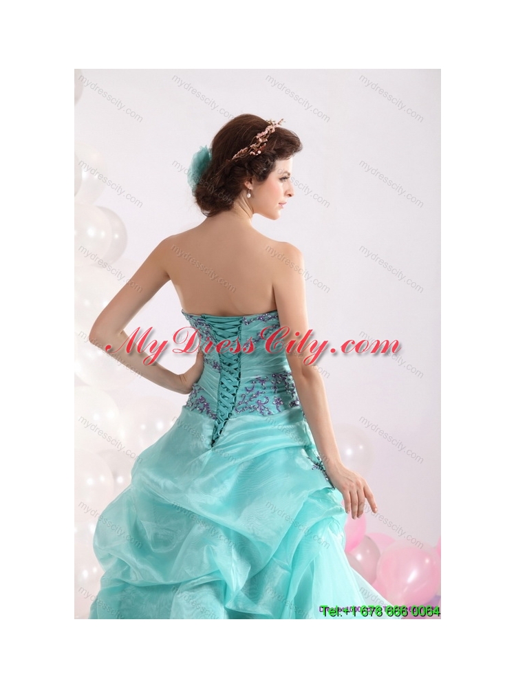 2015 Latest Sweetheart Floor Length Quinceanera Dresses with Appliques