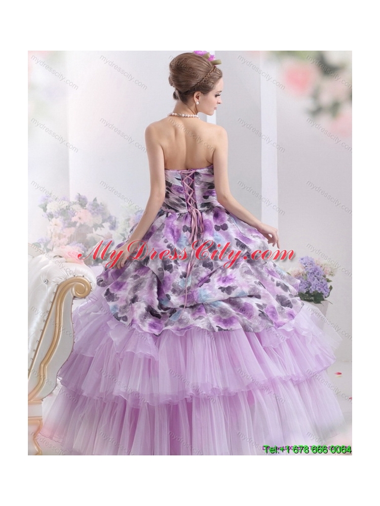 Latest 2015 Multi Color Sweet Sixteen Dresses with Hand Made Flowers and Ruffles