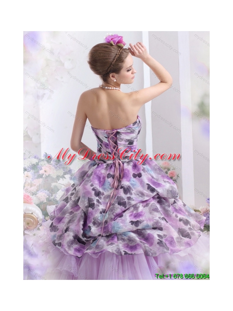 Latest 2015 Multi Color Sweet Sixteen Dresses with Hand Made Flowers and Ruffles