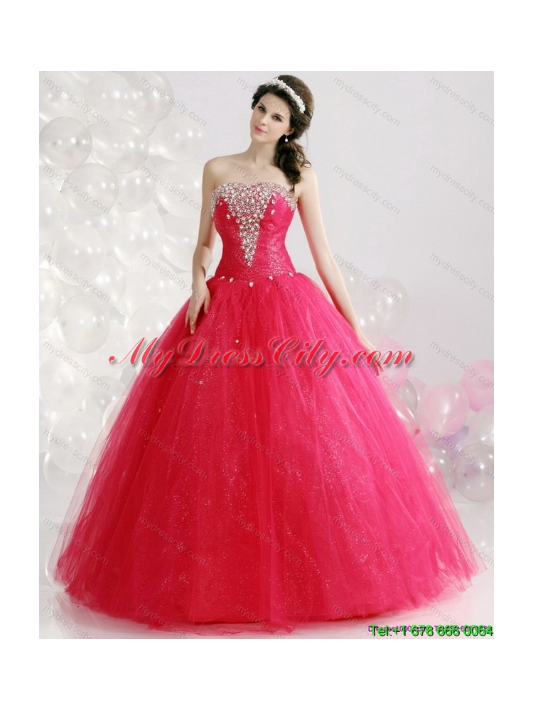 Latest Strapless 2015 Quinceanera Gowns with Rhinestones