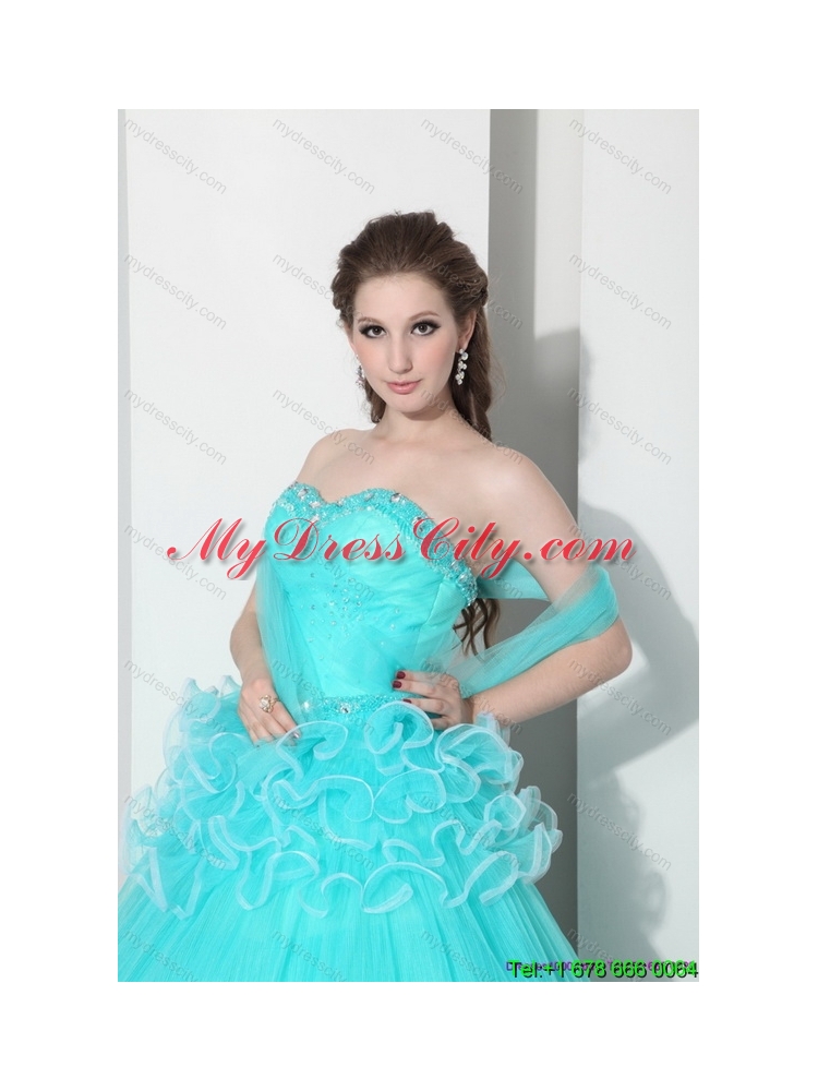 Latest Sweetheart Quinceanera Dresses with Ruffled Layers and Beading