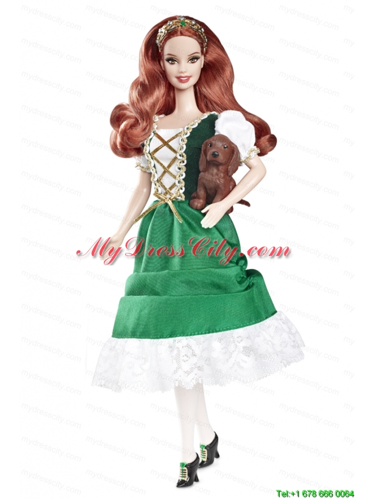 Lovely Handmade Holiday Dress Green Taffeta Barbie Doll Dress