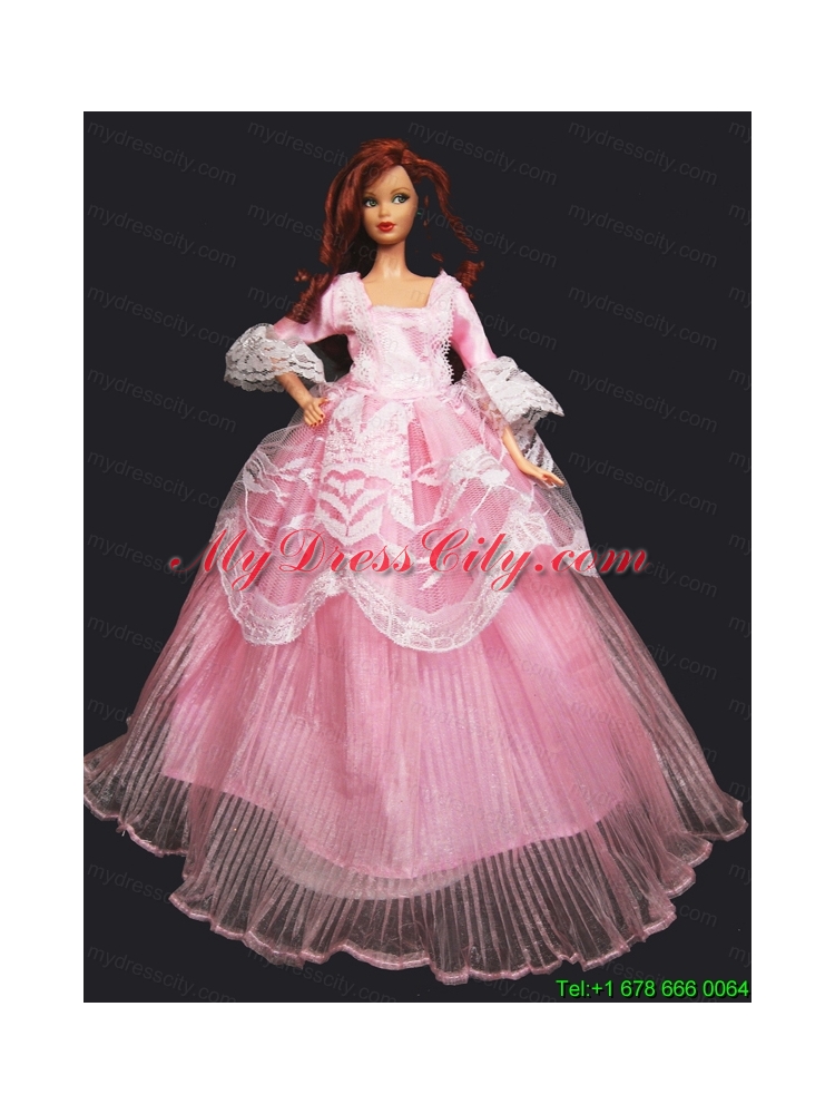 Pretty Princess Pink Dress Gown for Barbie Doll