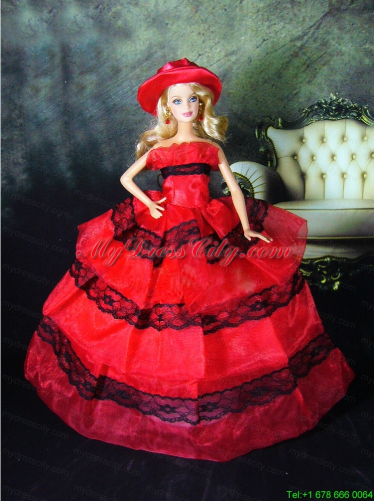 Amazing Red Dress With Lace Made To Fit The Barbie Doll