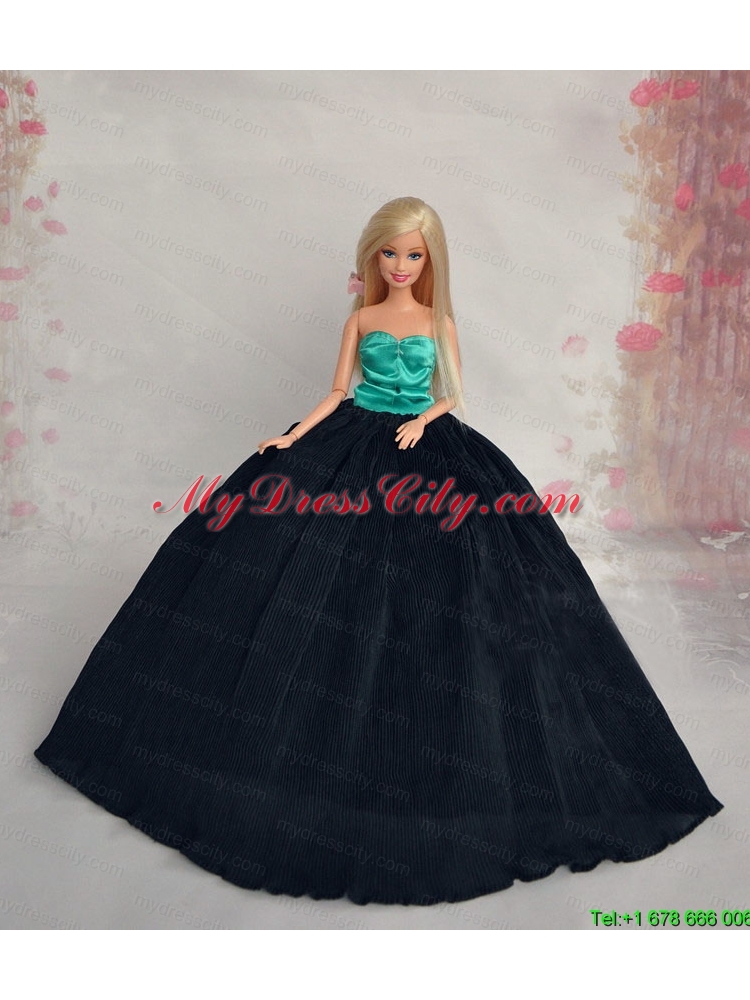 Elehant Black Sweetheart Lace Fashion Wedding Dress for Noble Barbie