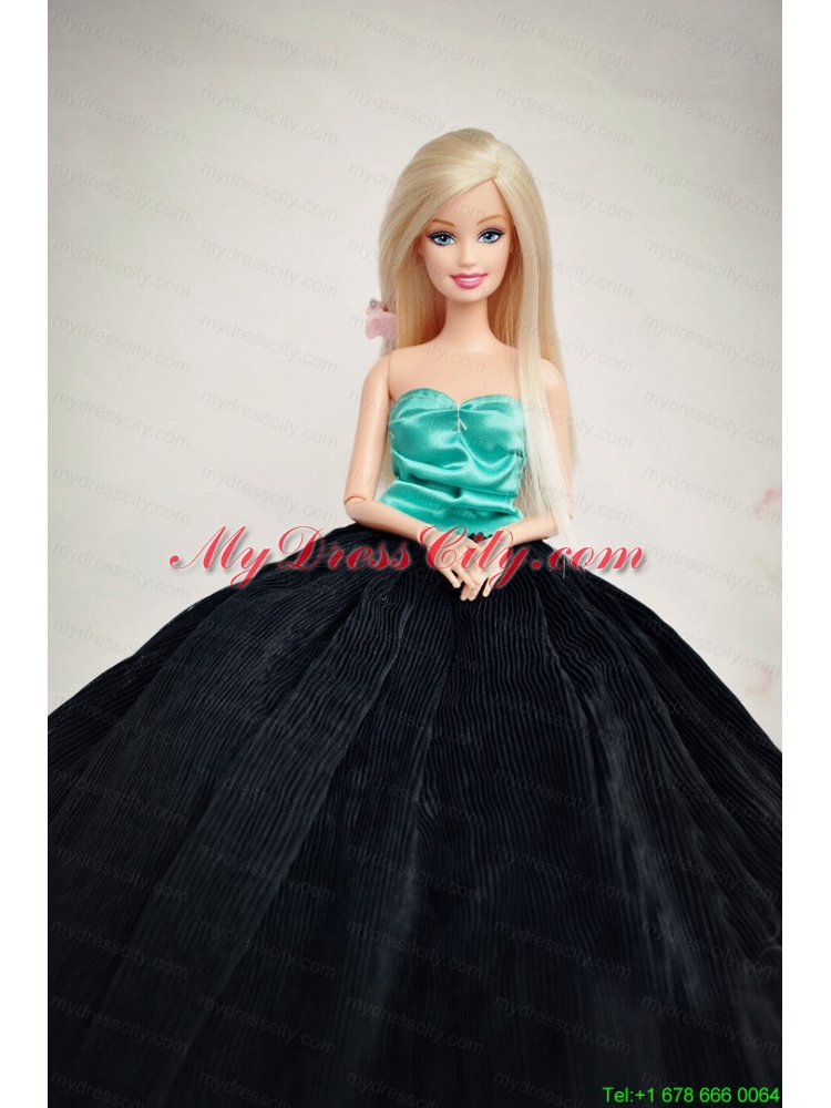 Elehant Black Sweetheart Lace Fashion Wedding Dress for Noble Barbie